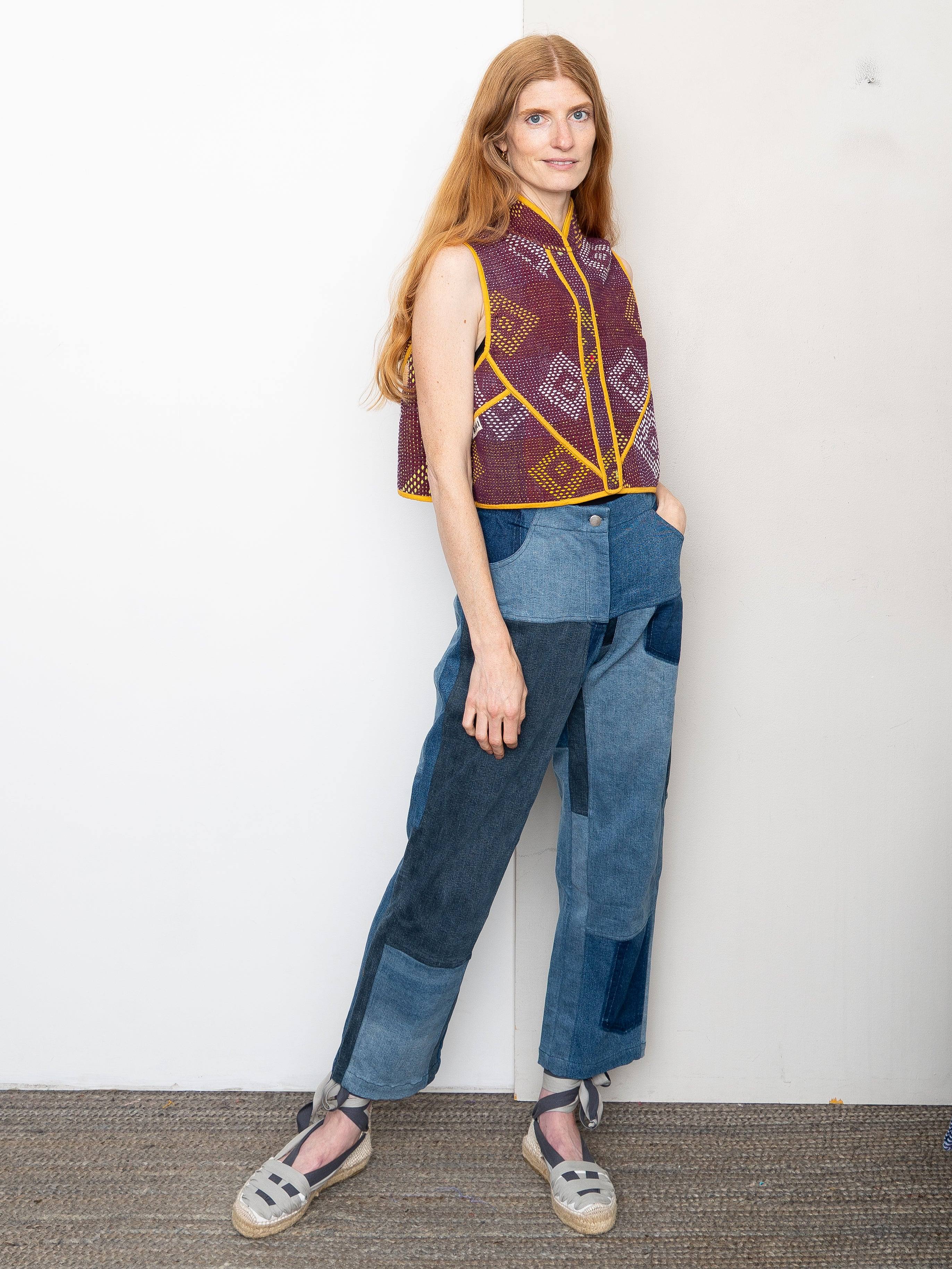 The Kaira Quilted Patchwork Kantha Vest