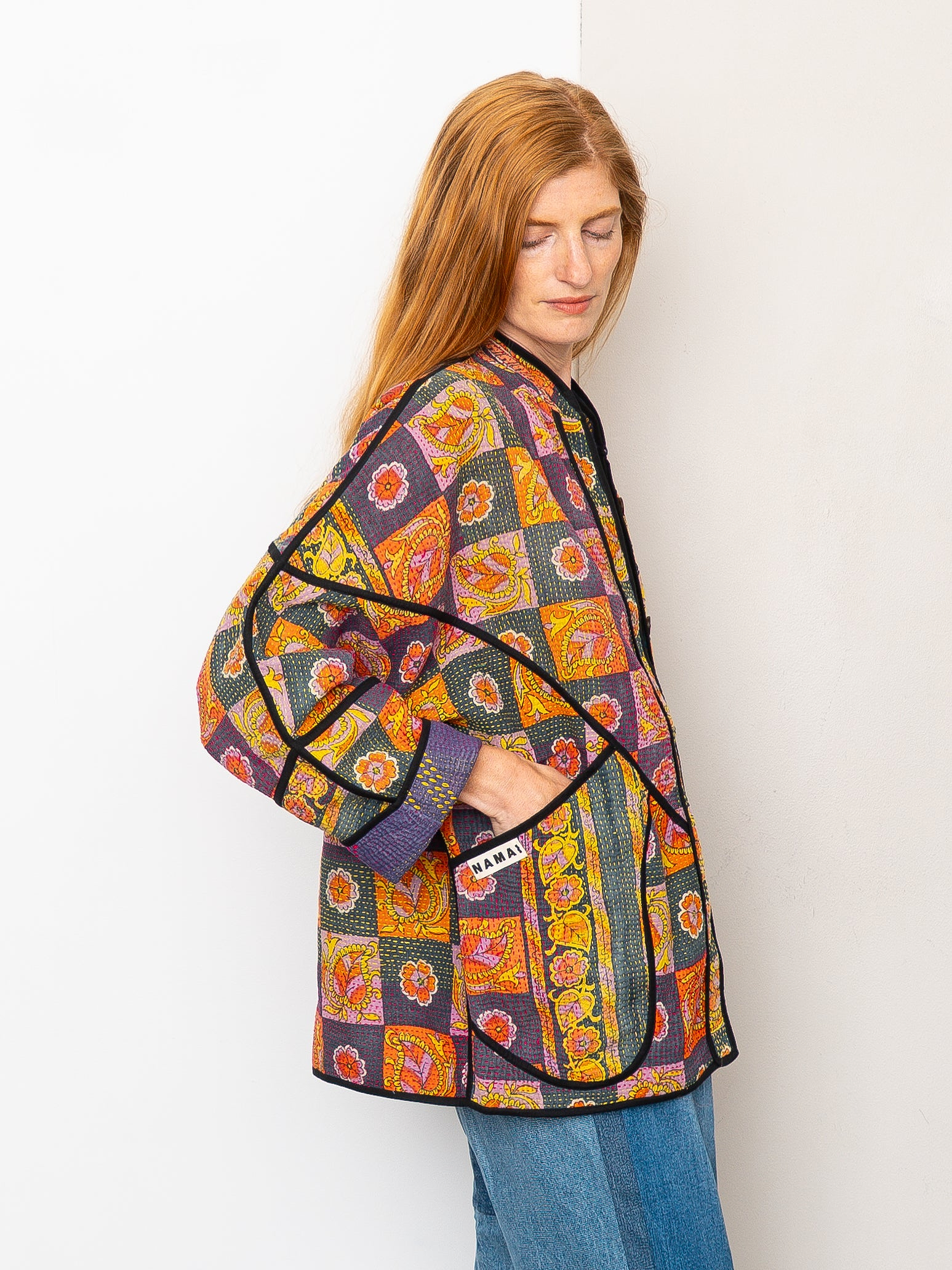 The Ladhiya Quilted Patchwork Kantha Jacket