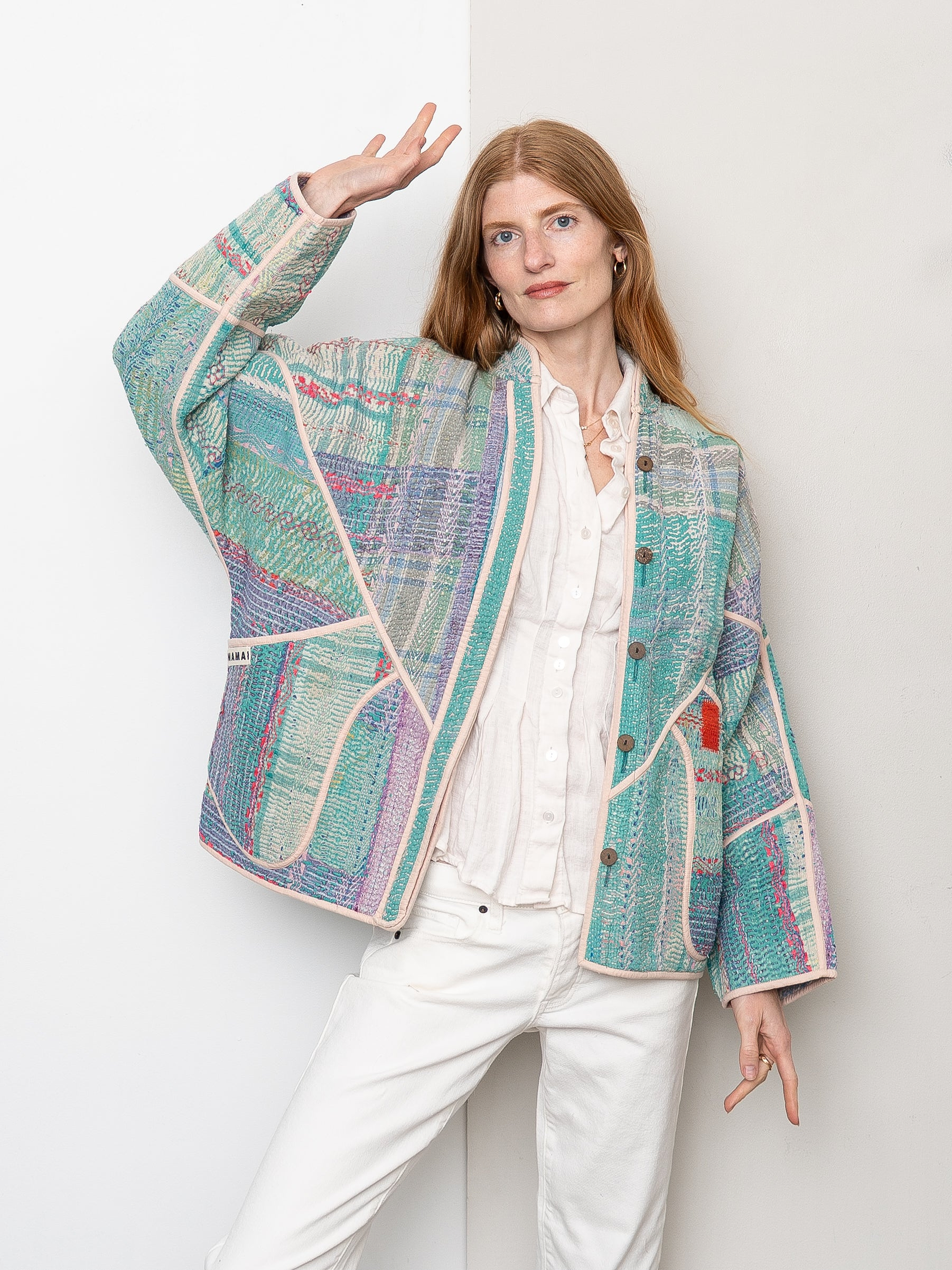 The Ladhiya Quilted Patchwork Kantha Jacket