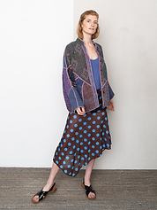 The Ladhiya Quilted Indigo Kantha Jacket