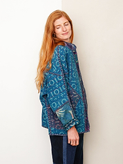 The Ishani Quilted Indigo Kantha Jacket
