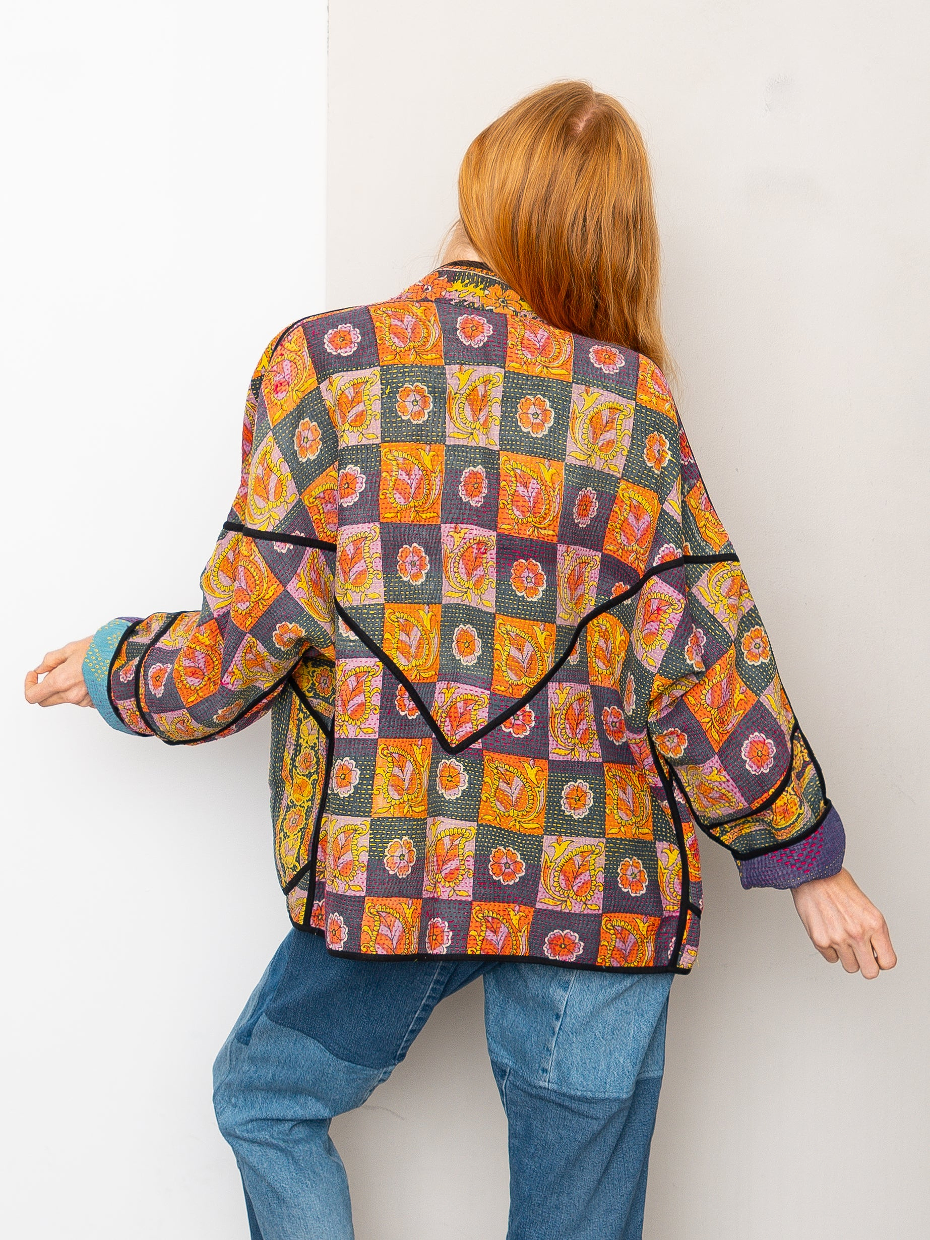 The Ladhiya Quilted Patchwork Kantha Jacket
