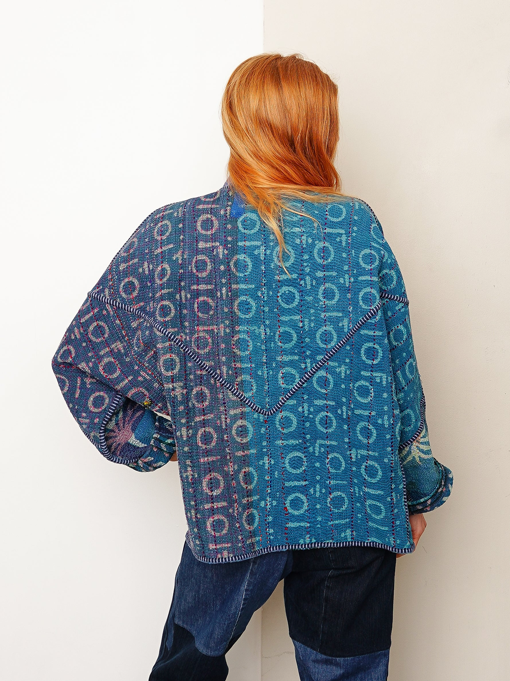 The Ishani Quilted Indigo Kantha Jacket