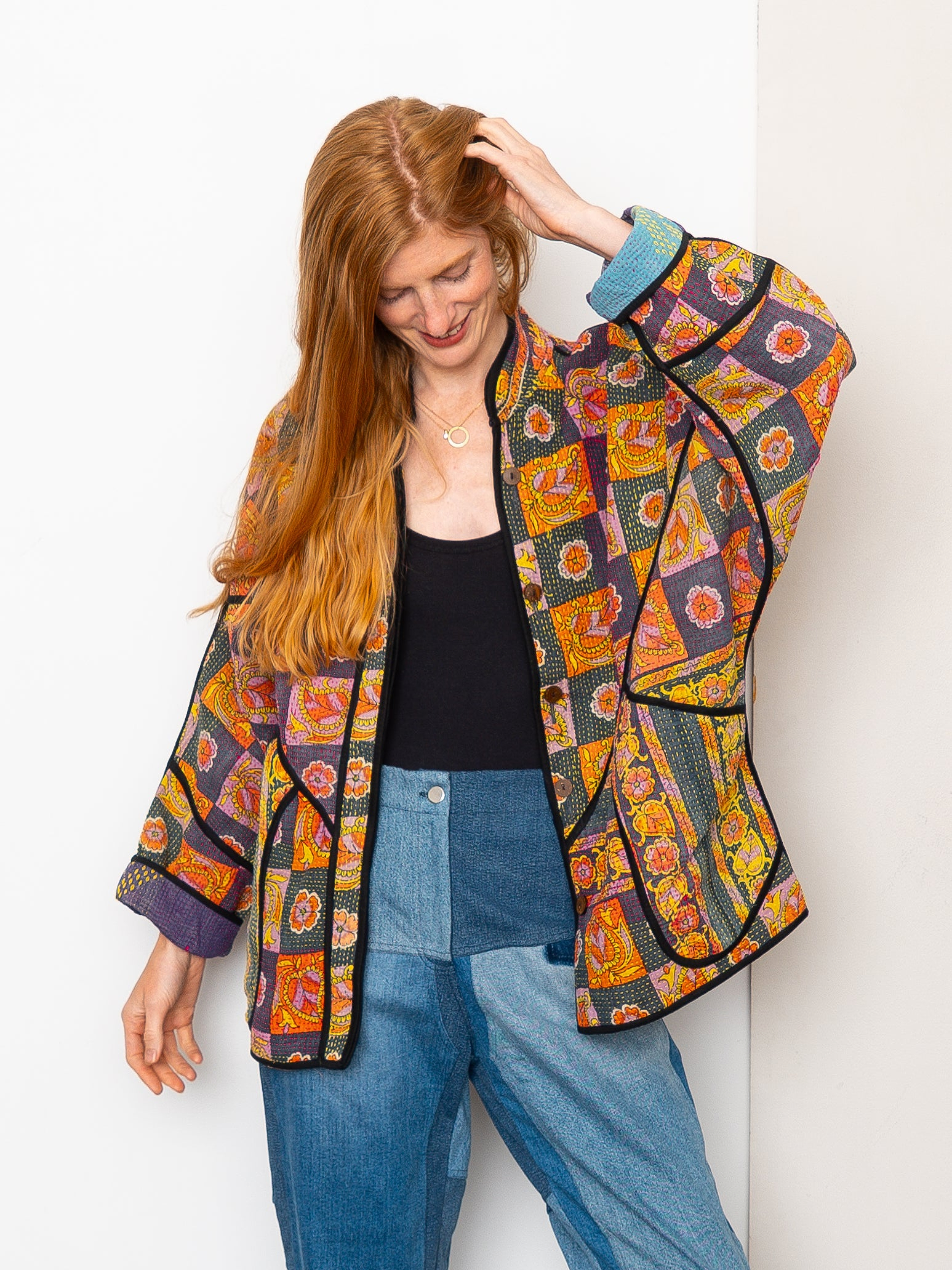 The Ladhiya Quilted Patchwork Kantha Jacket