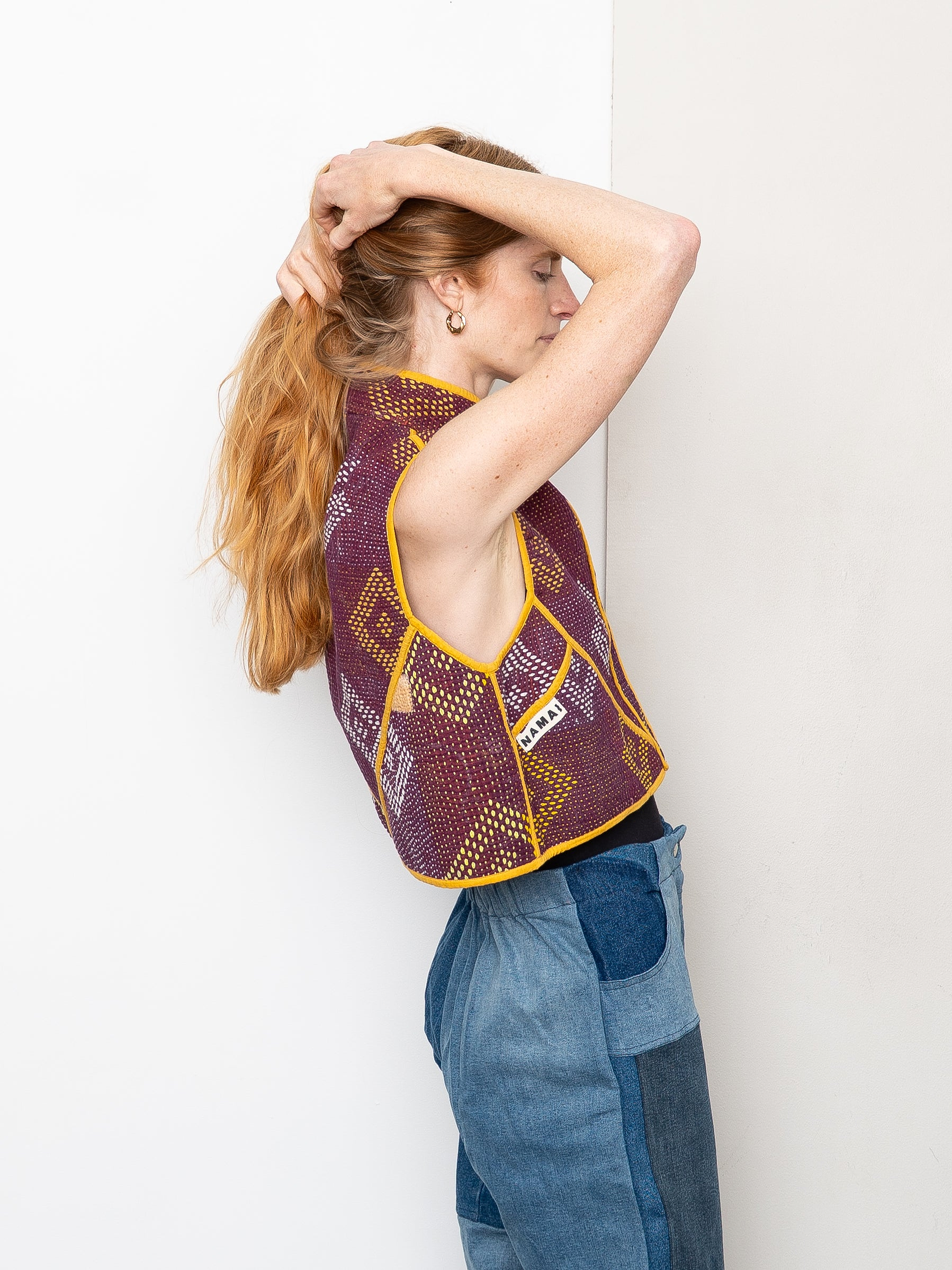 The Kaira Quilted Patchwork Kantha Vest
