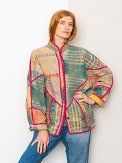 The Ladhiya Quilted Patchwork Kantha Jacket