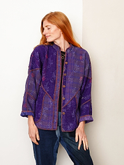 The Ladhiya Quilted Indigo Kantha Jacket