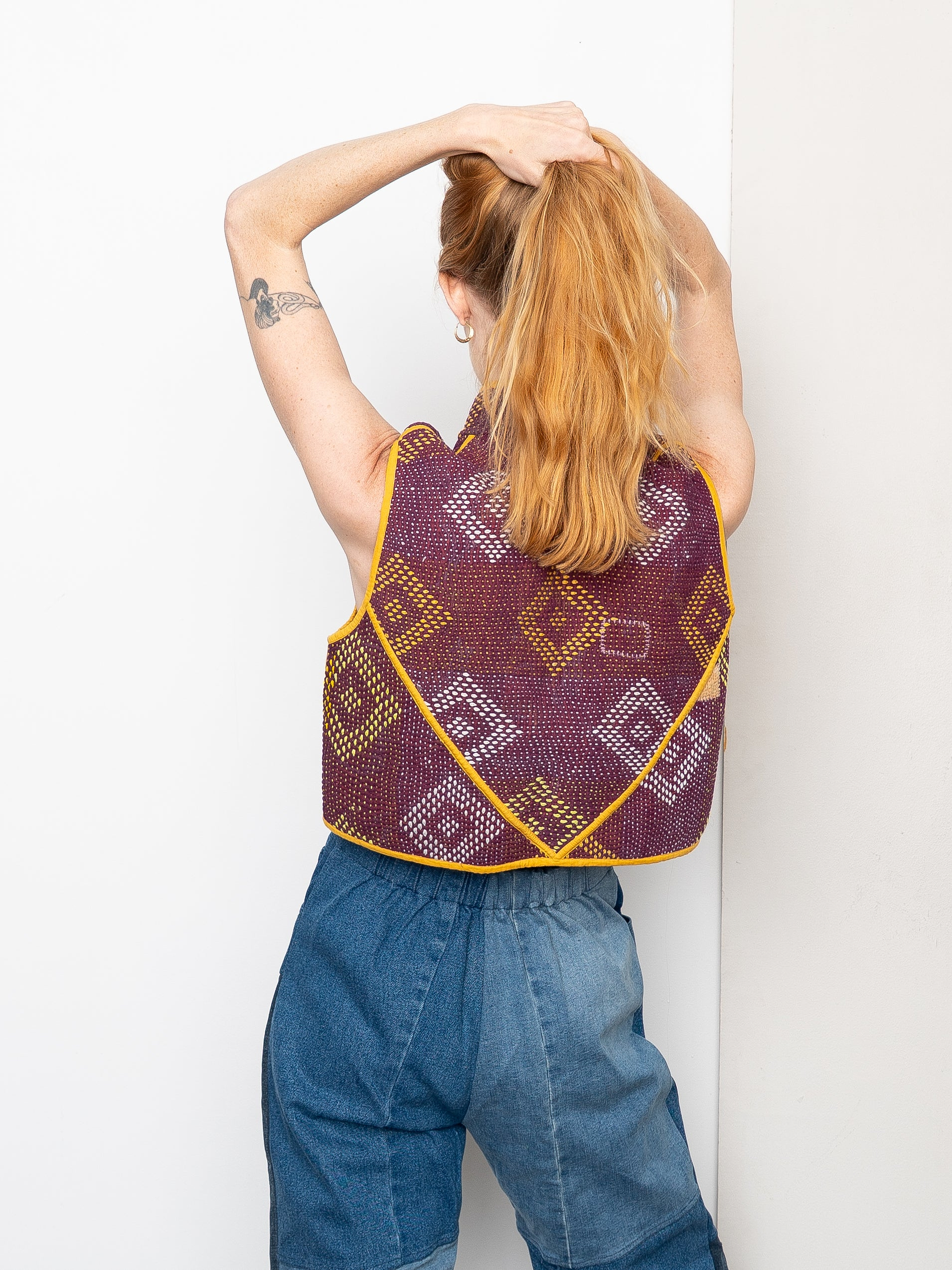 The Kaira Quilted Patchwork Kantha Vest