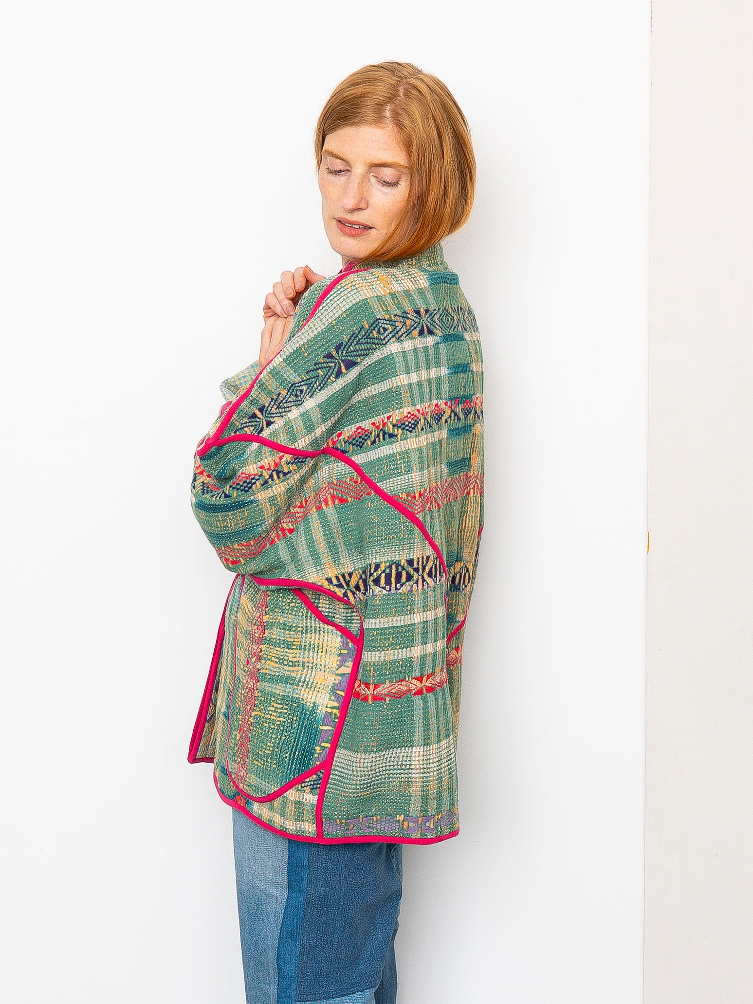 The Ladhiya Quilted Patchwork Kantha Jacket