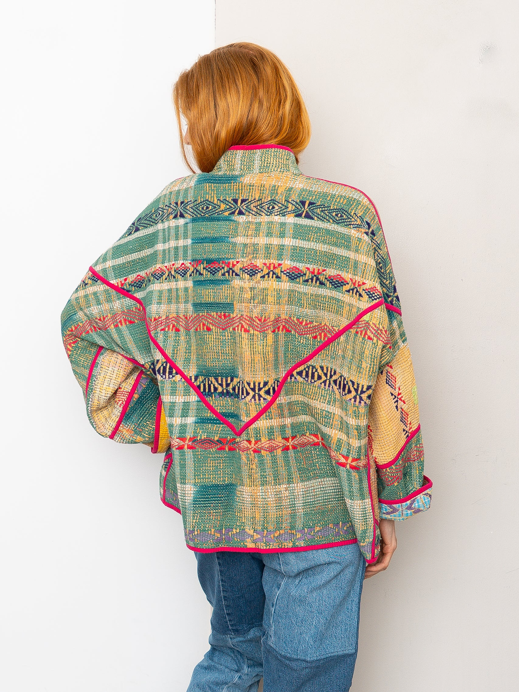 The Ladhiya Quilted Patchwork Kantha Jacket