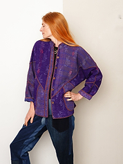 The Ladhiya Quilted Indigo Kantha Jacket