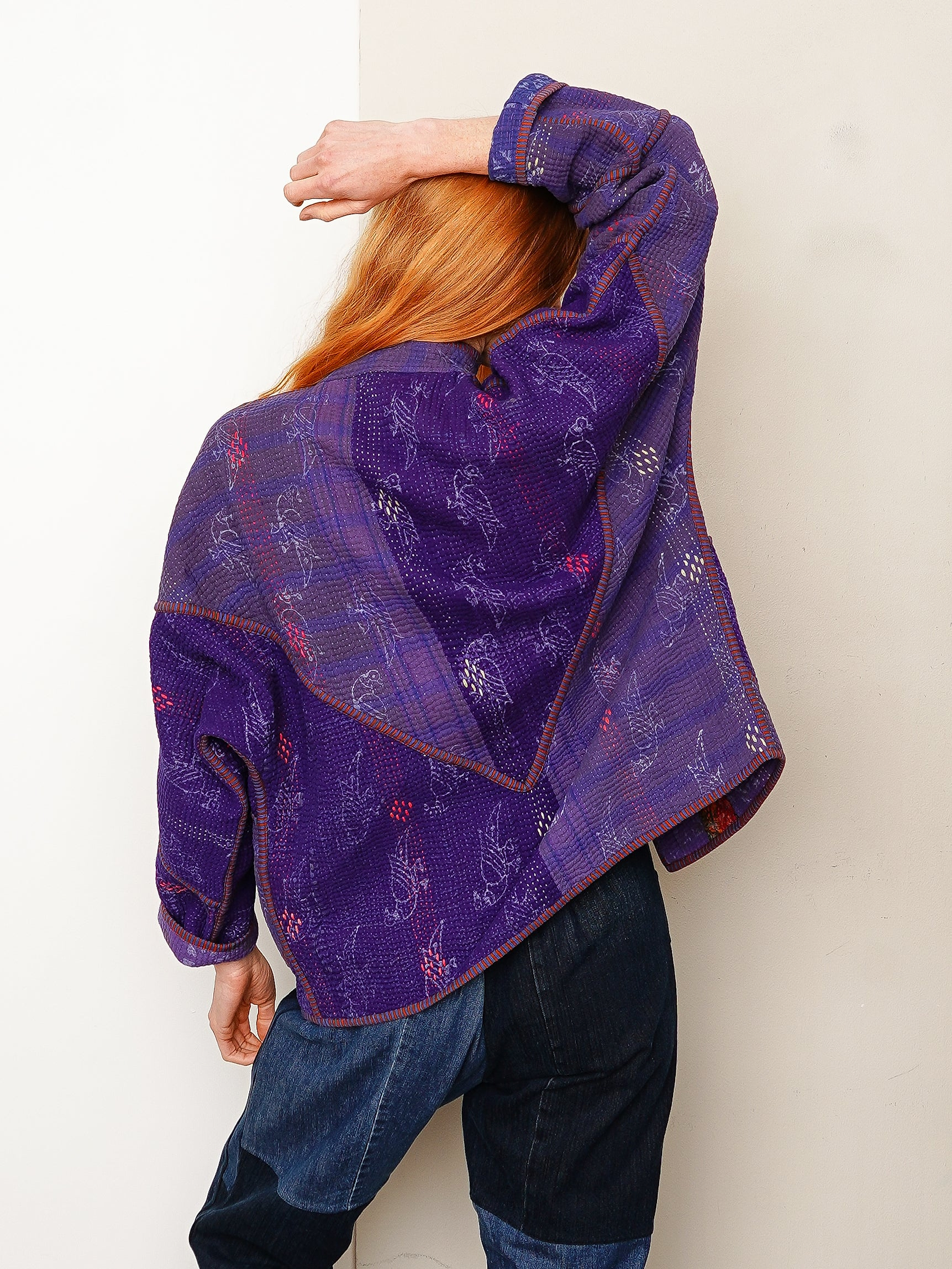 The Ladhiya Quilted Indigo Kantha Jacket