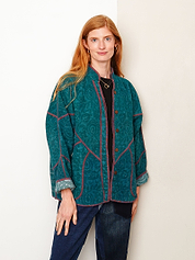 The Ladhiya Quilted Indigo Kantha Jacket