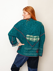 The Ladhiya Quilted Indigo Kantha Jacket