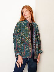 The Ladhiya Quilted Indigo Kantha Jacket