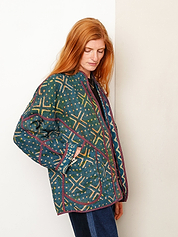 The Ladhiya Quilted Indigo Kantha Jacket
