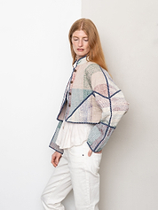 The Kaira Cropped Quilted Patchwork Kantha Jacket