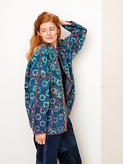 The Ladhiya Quilted Indigo Kantha Jacket