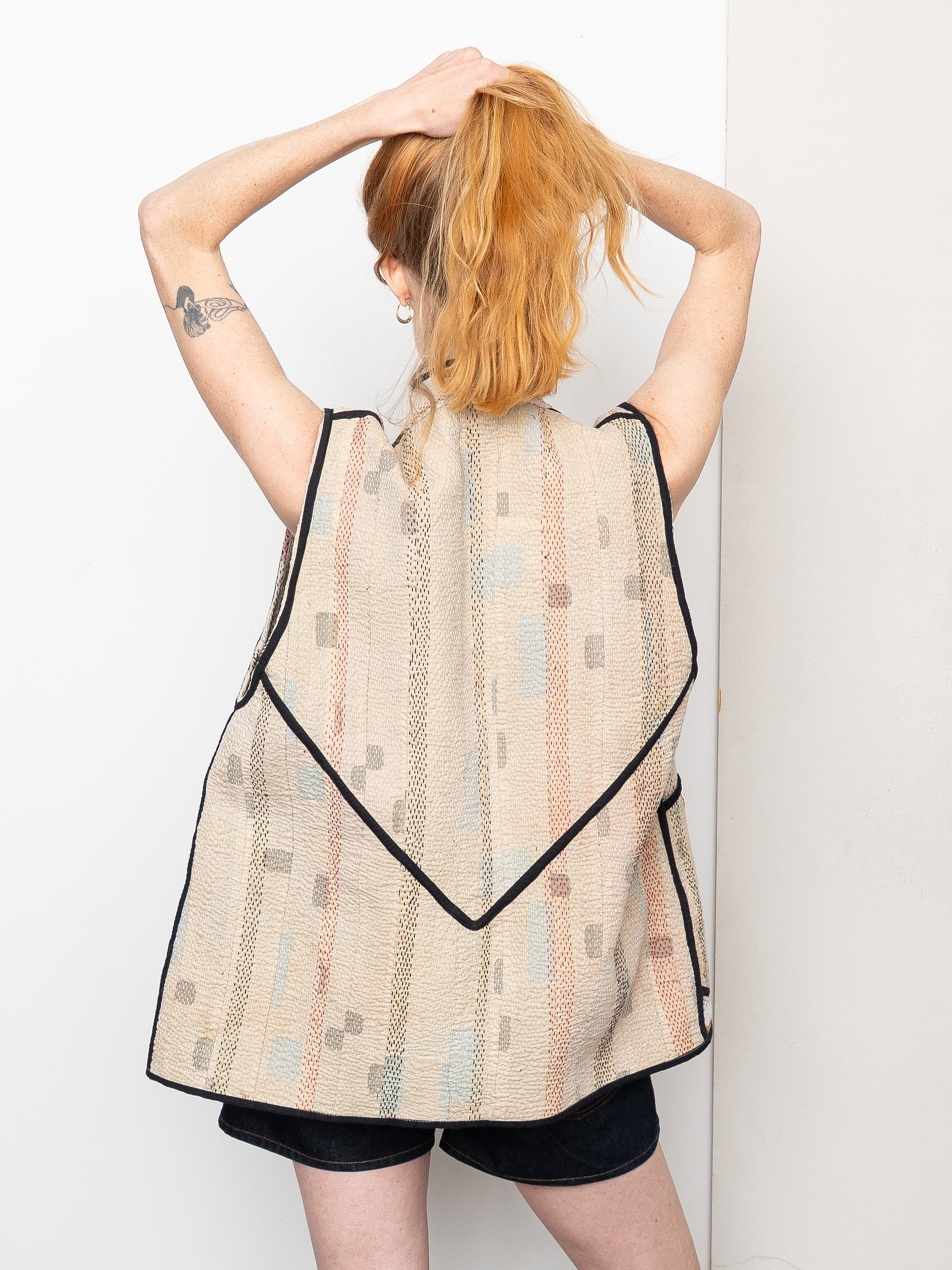 The Ladhiya Quilted Patchwork Kantha Vest