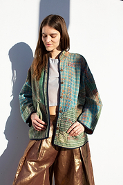 The Ladhiya Quilted Patchwork Kantha Jacket