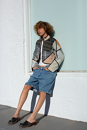 The Kaira Cropped Quilted Patchwork Kantha Jacket