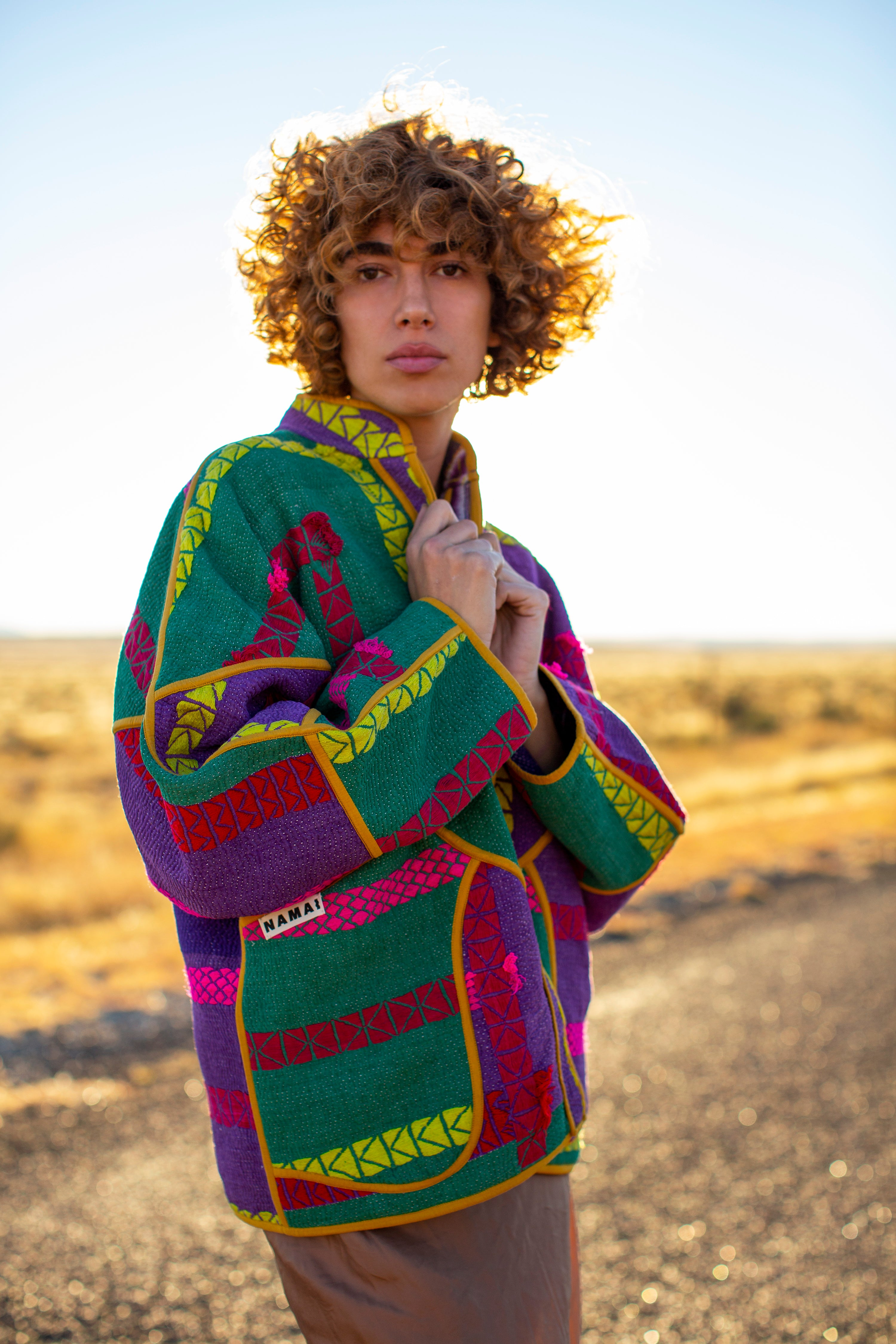 The Ladhiya Quilted Patchwork Kantha Jacket