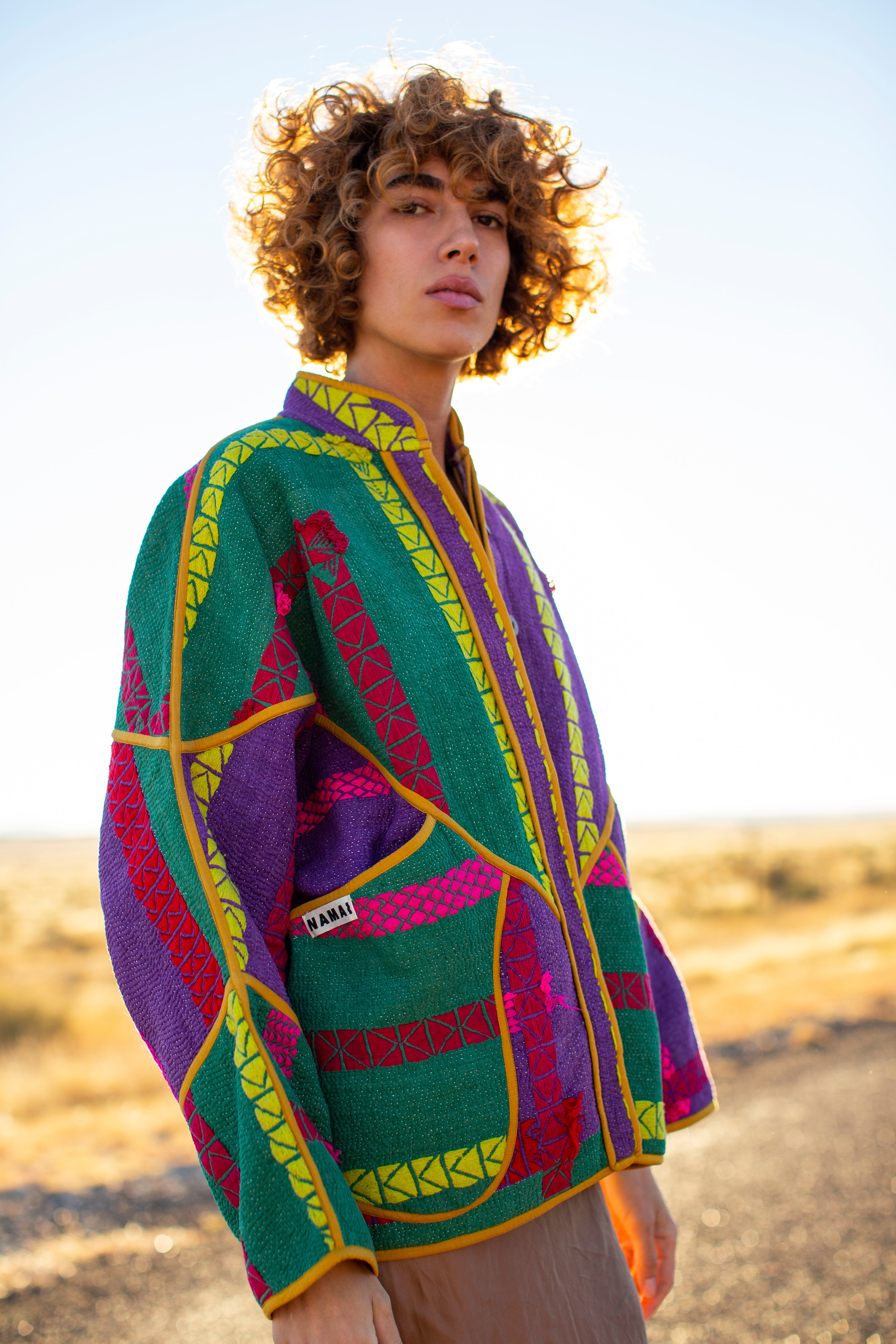 The Ladhiya Quilted Patchwork Kantha Jacket