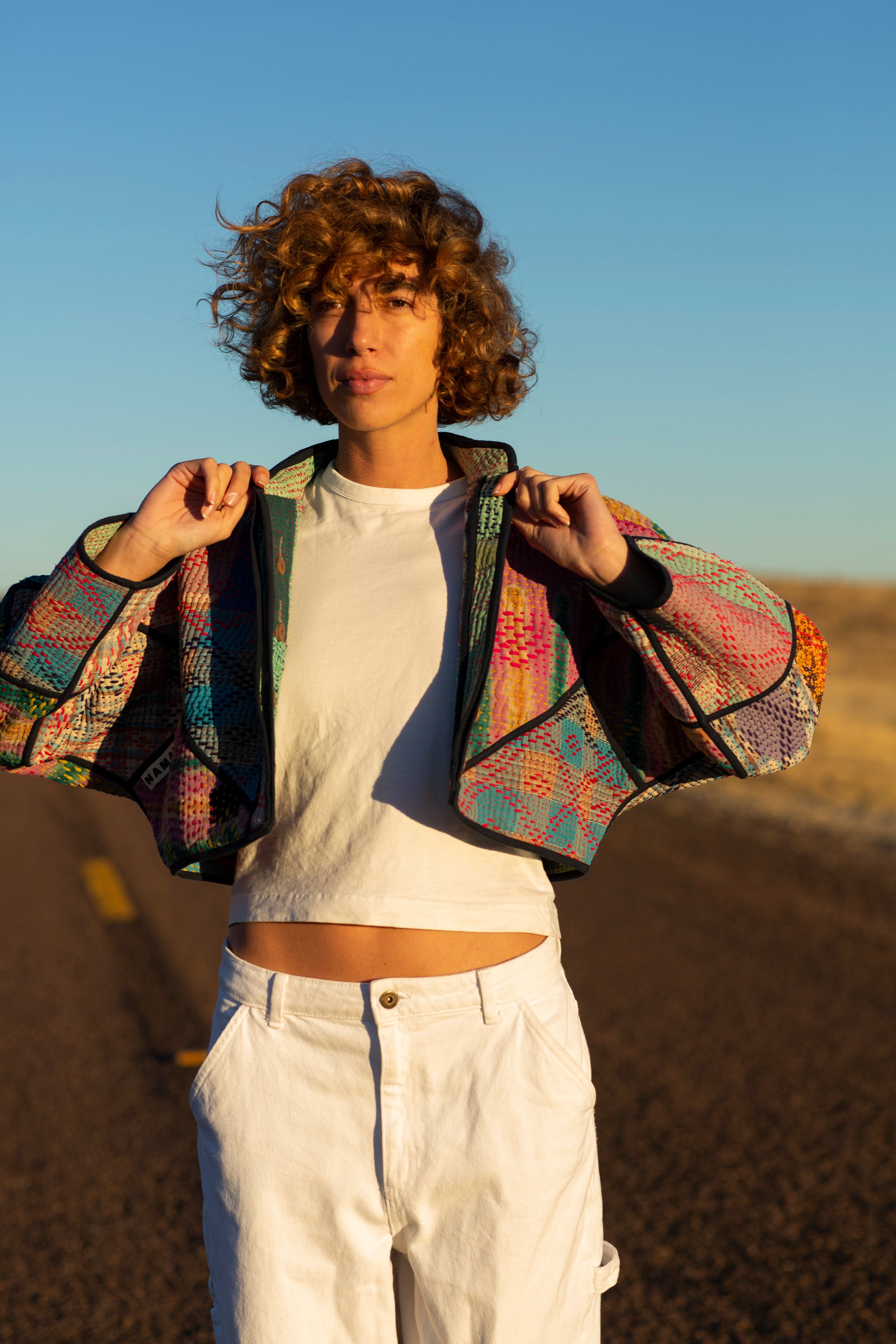112KH様 KAPITAL KOUNTRY 刺繍ジャケット & 綿麻ジャケット The Kaira Cropped Quilted Patchwork Kantha Jacket – NAMAI