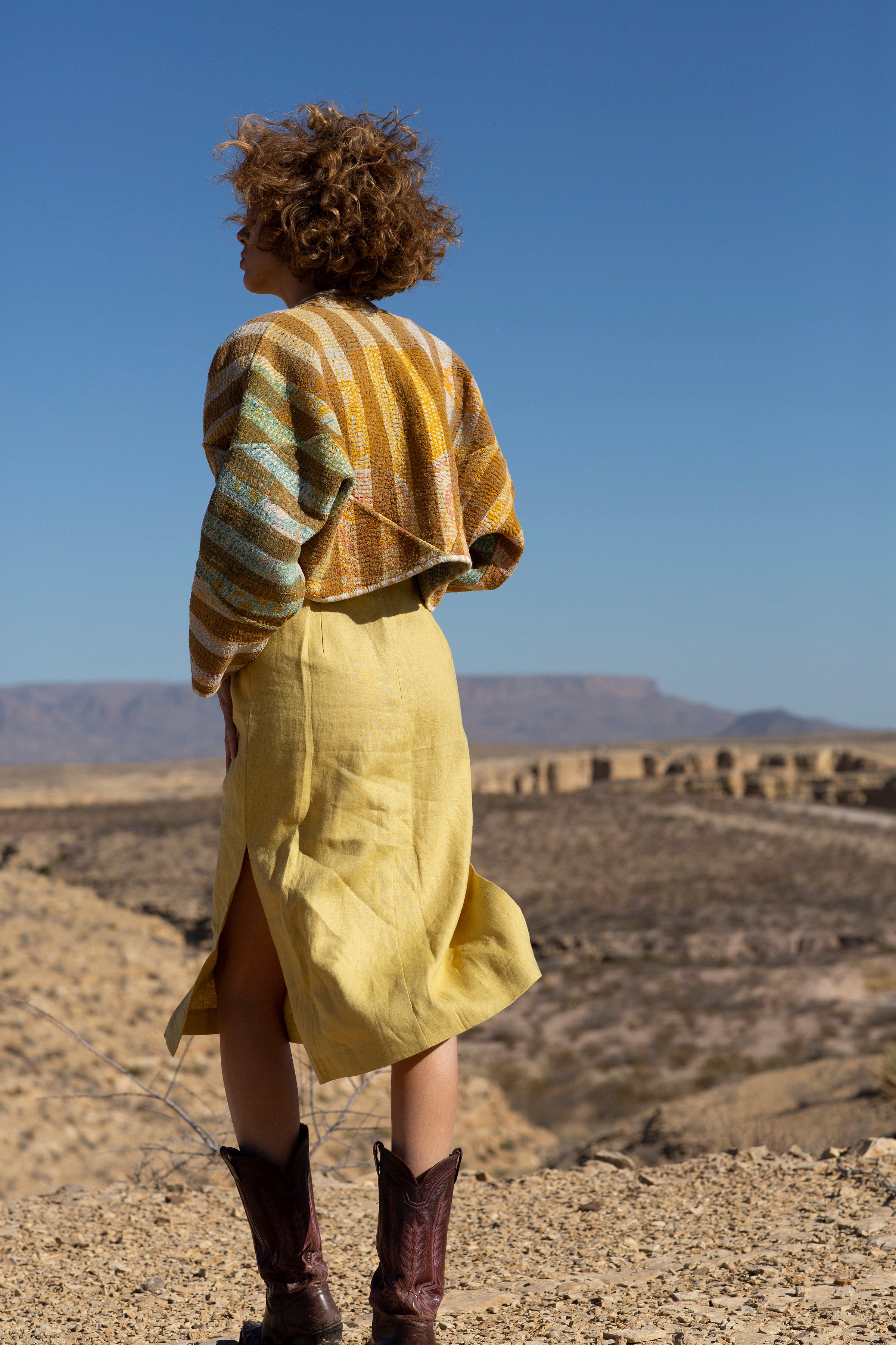 The Kaira Cropped Quilted Patchwork Kantha Jacket