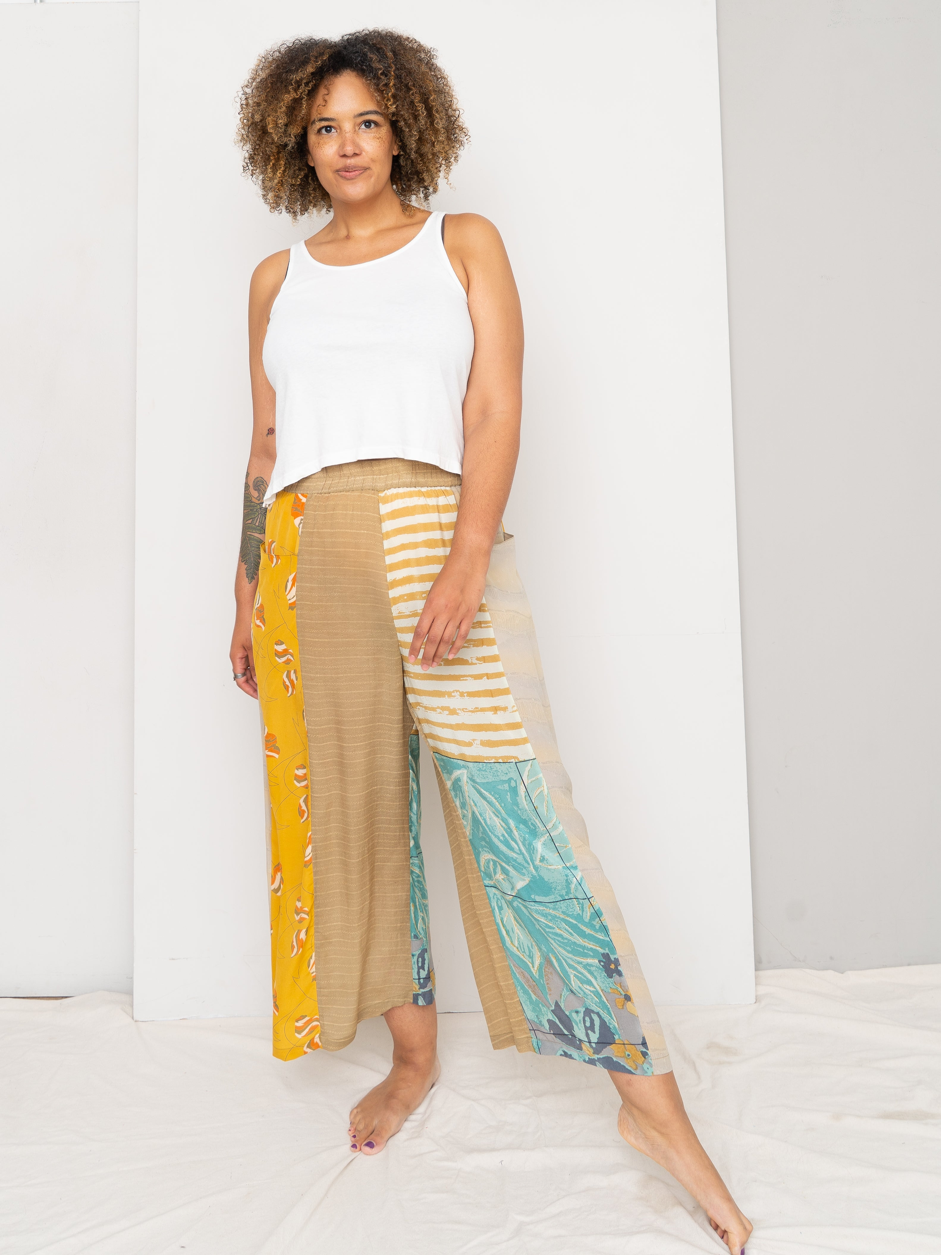 The Nayan Pant - Large - Upcycled Silk