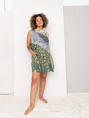 The Anan Short Dress  - Medium / Large - Upcycled Silk