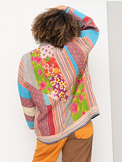 The Narmada Quilted Patchwork Kantha Jacket