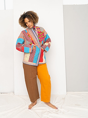 The Narmada Quilted Patchwork Kantha Jacket