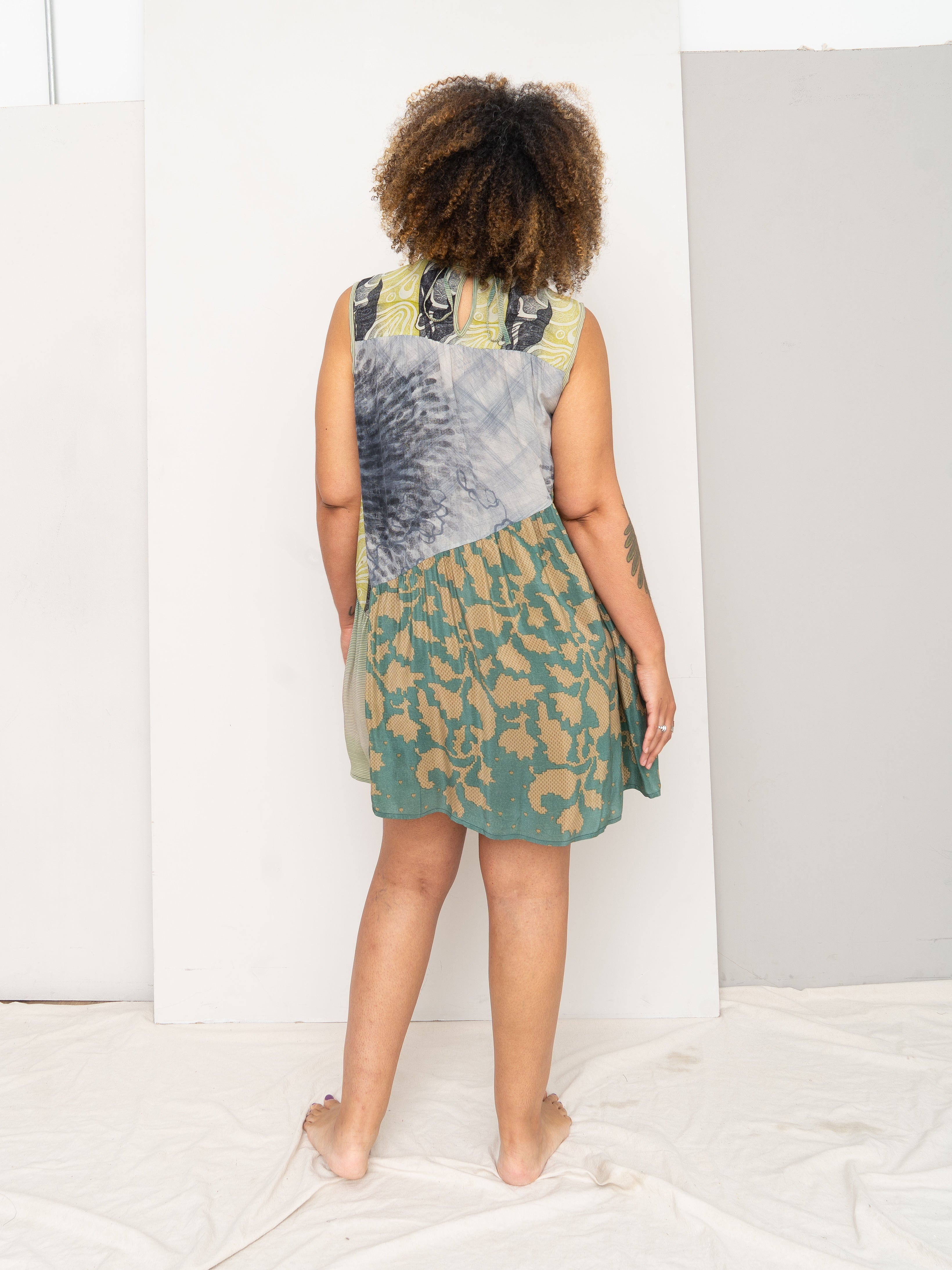 The Anan Short Dress  - Medium / Large - Upcycled Silk