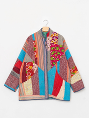 The Narmada Quilted Patchwork Kantha Jacket