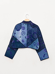 The Kaira Cropped Denim Suzani Jacket - Medium