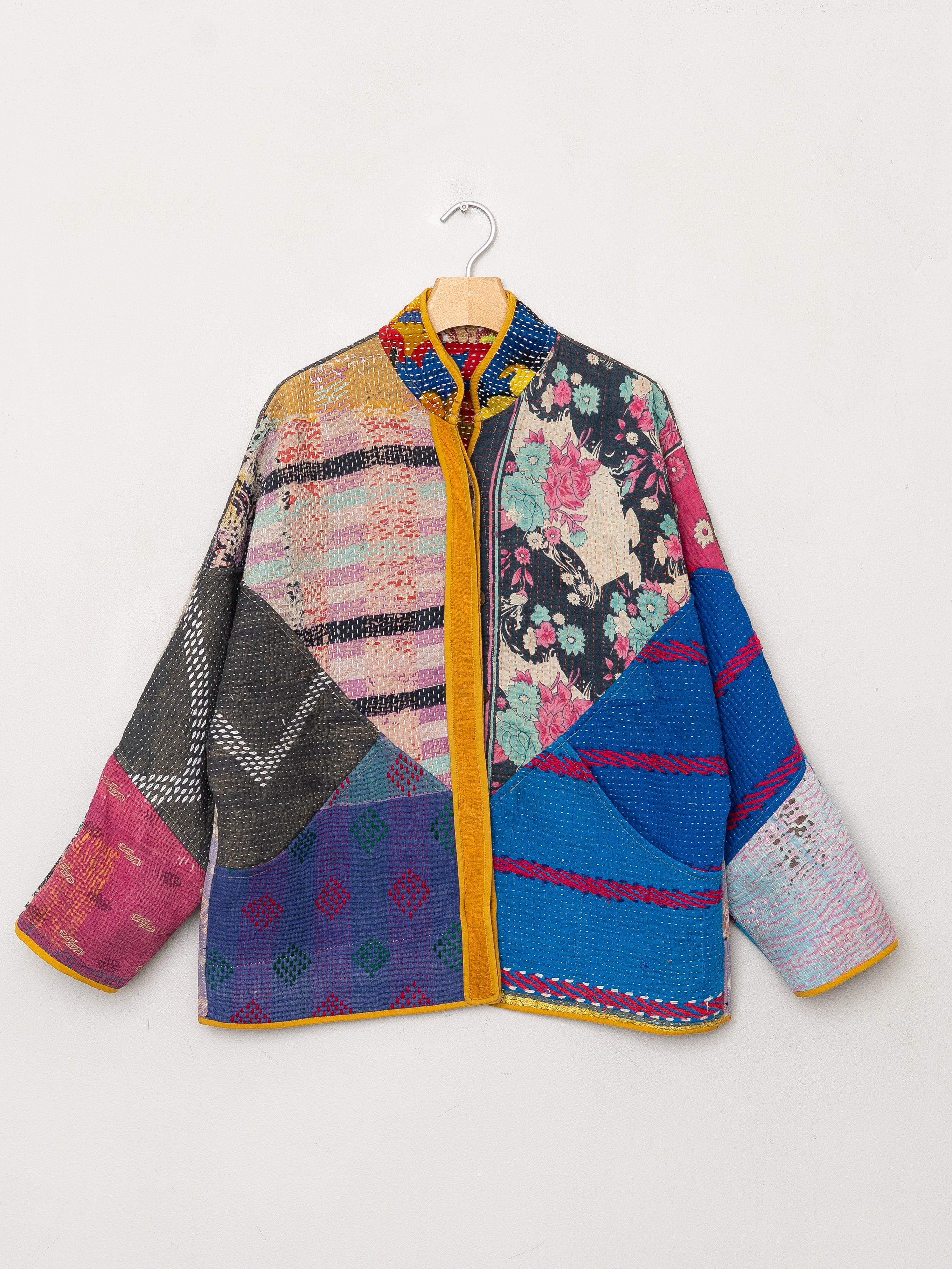 The Ladhiya Quilted Patchwork Kantha Jacket