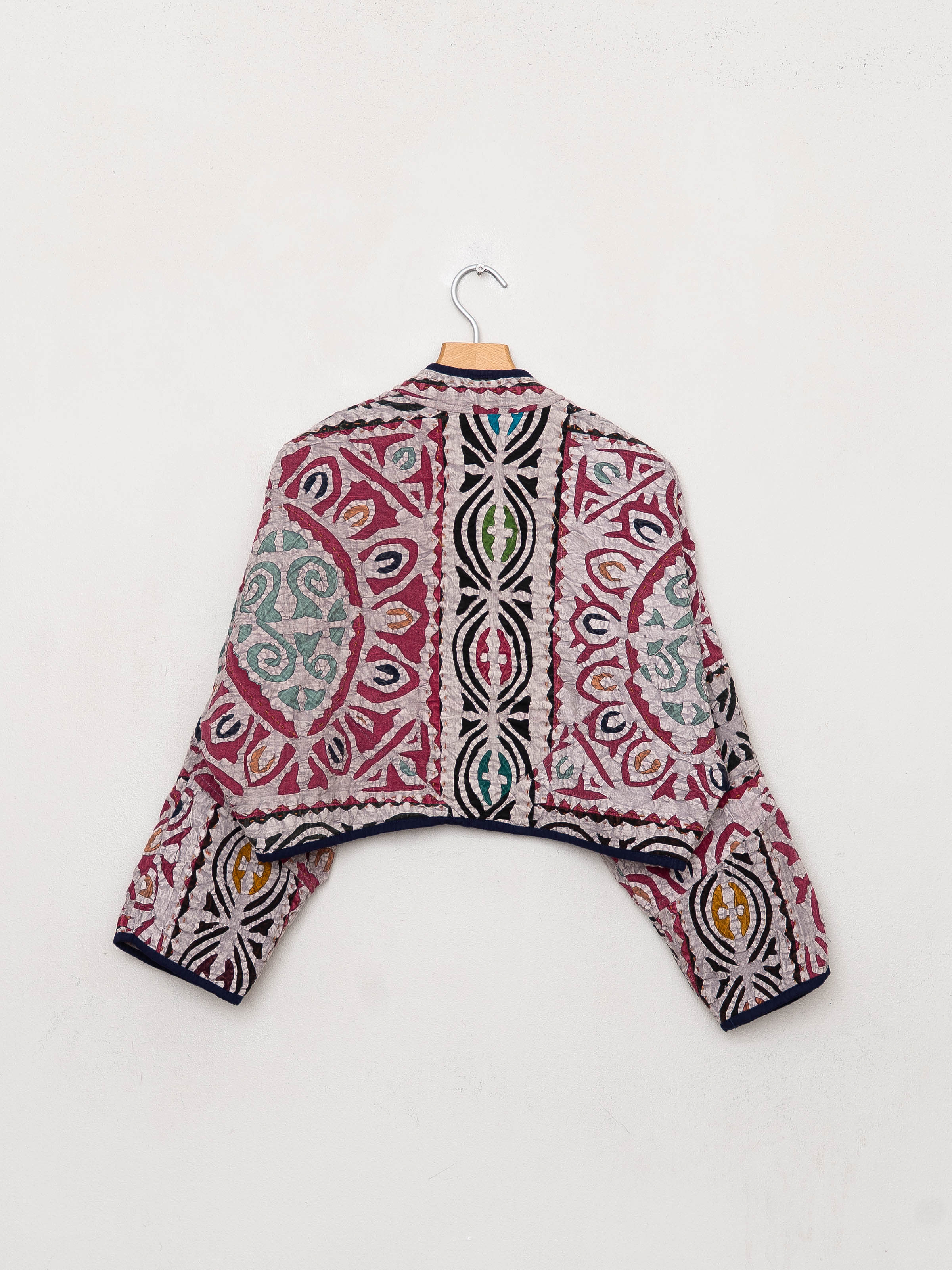 The Kaira Cropped Suzani Cut Out Kantha Jacket