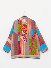 The Narmada Quilted Patchwork Kantha Jacket