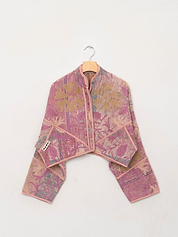 The Kaira Cropped Suzani Quilted Kantha Jacket