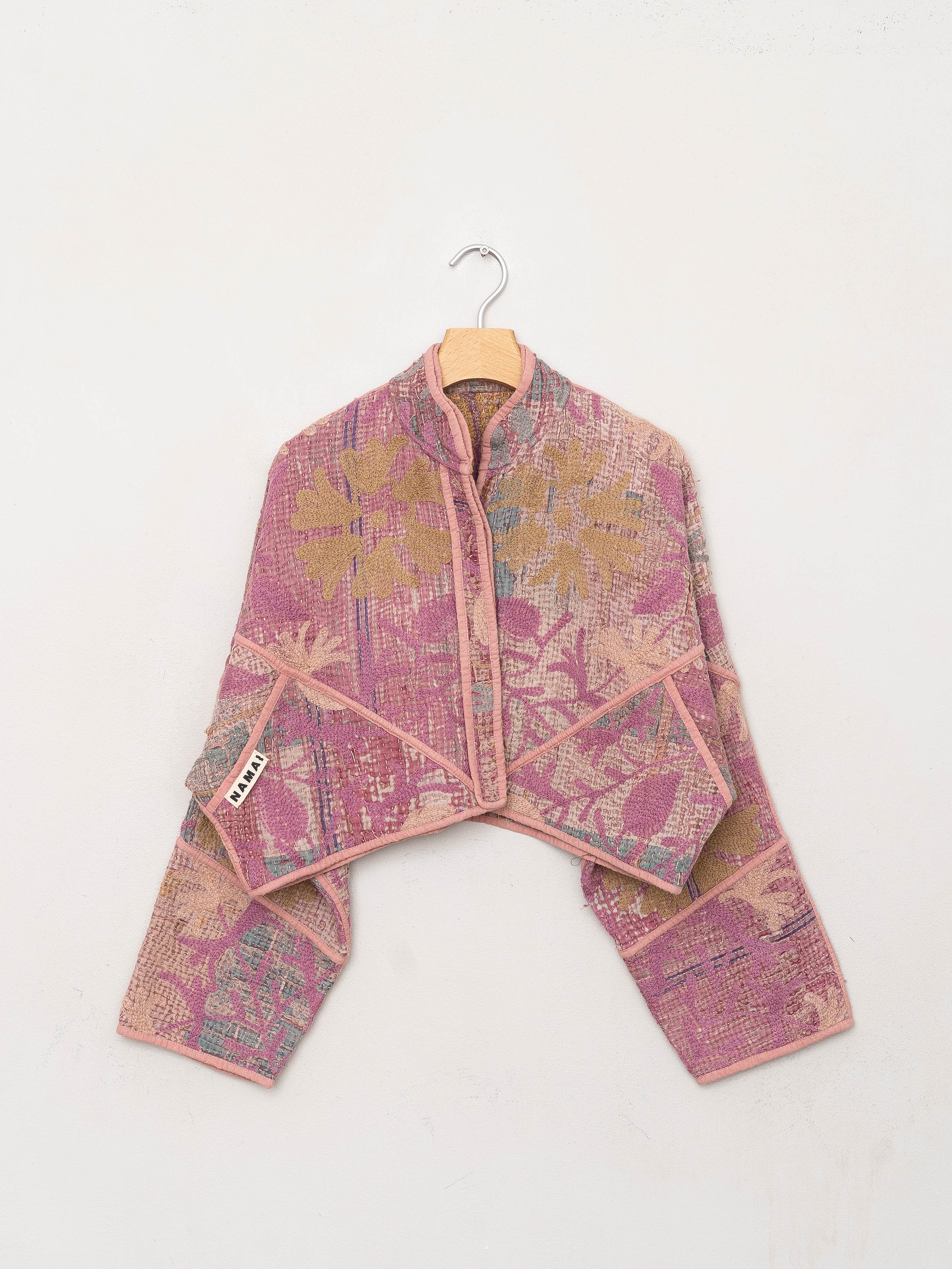 The Kaira Cropped Suzani Quilted Kantha Jacket
