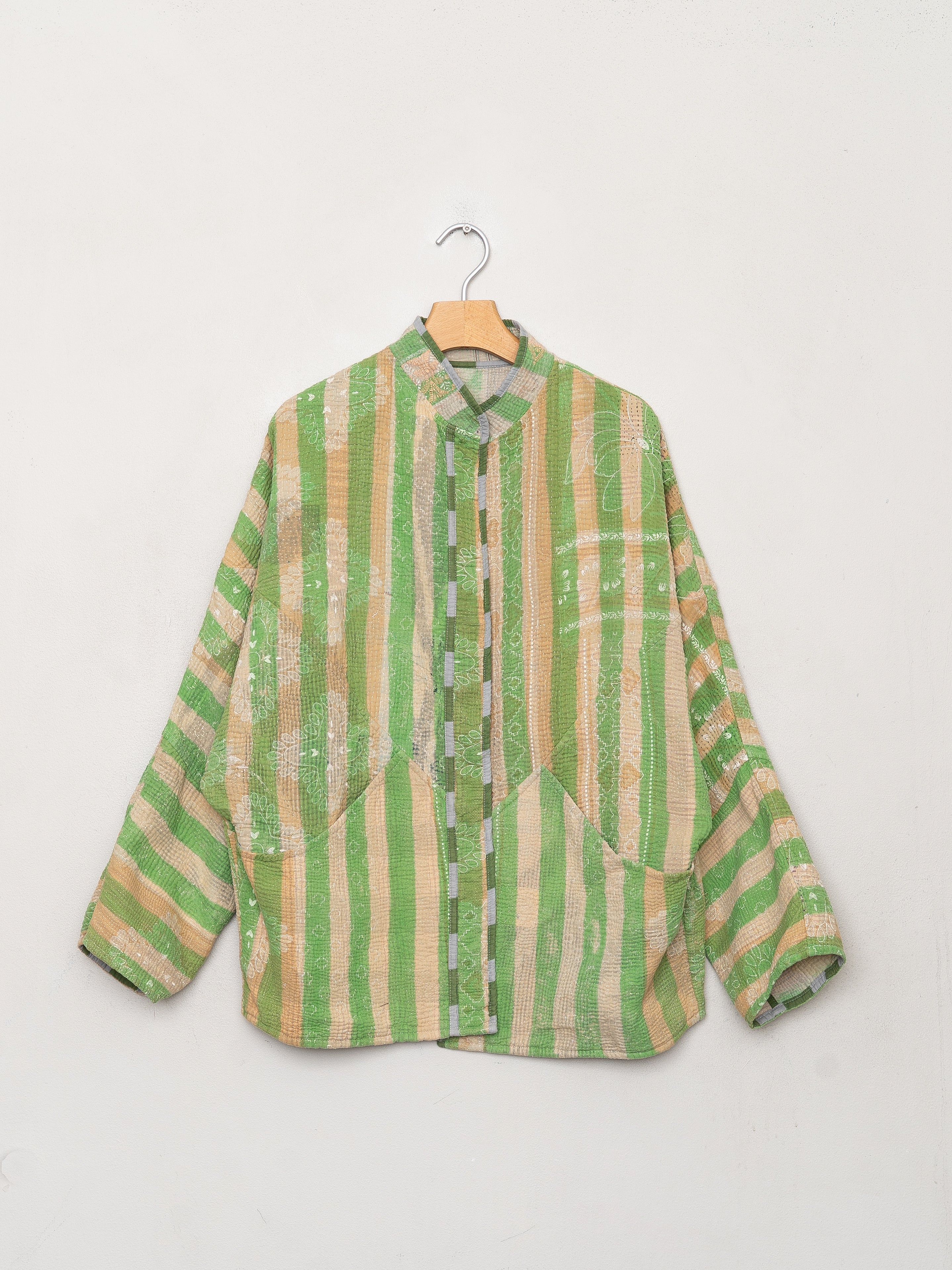 The Ishani Quilted Patchwork Kantha Jacket