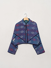 The Kaira Cropped Quilted Patchwork Kantha Jacket