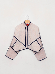 The Kaira Cropped Suzani Cut Out Kantha Jacket
