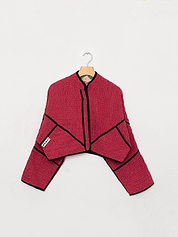 The Kaira Cropped Suzani Cut Out Kantha Jacket