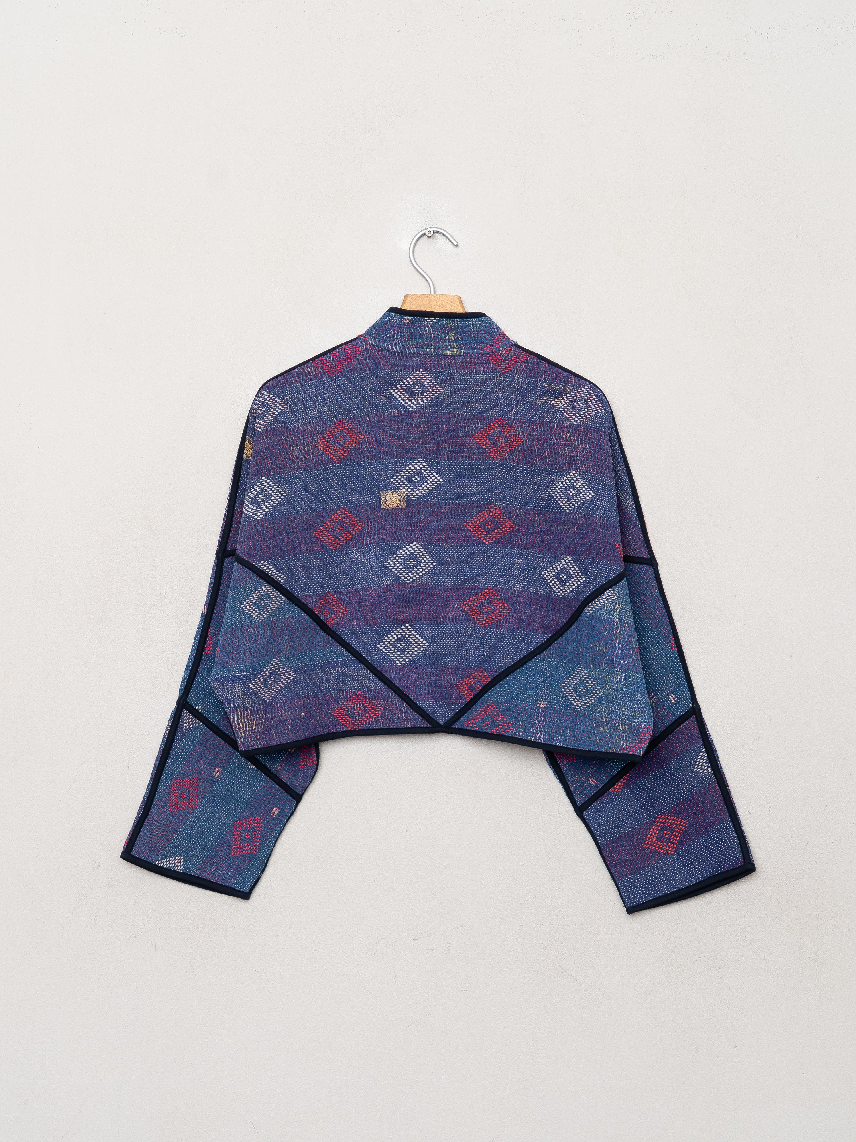 The Kaira Cropped Quilted Patchwork Kantha Jacket