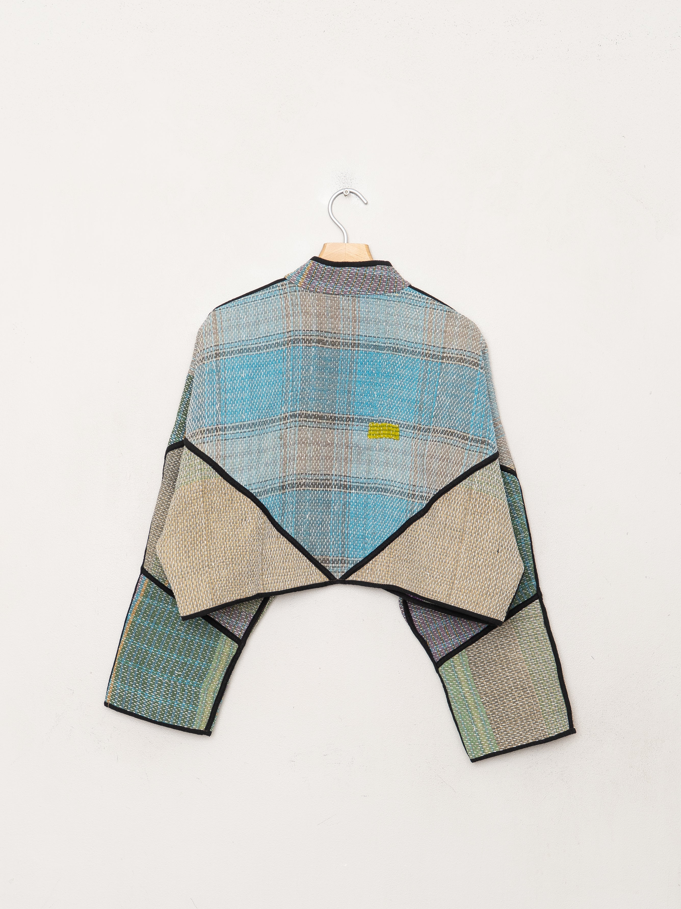 The Kaira Cropped Quilted Patchwork Kantha Jacket