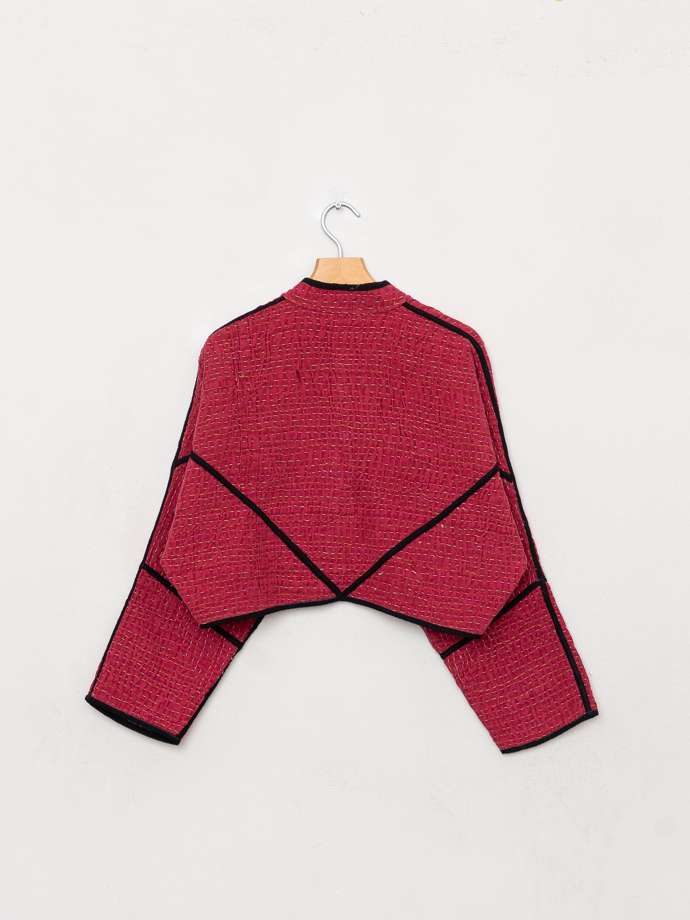 The Kaira Cropped Suzani Cut Out Kantha Jacket