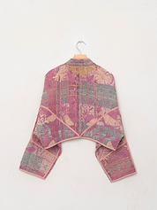 The Kaira Cropped Suzani Quilted Kantha Jacket
