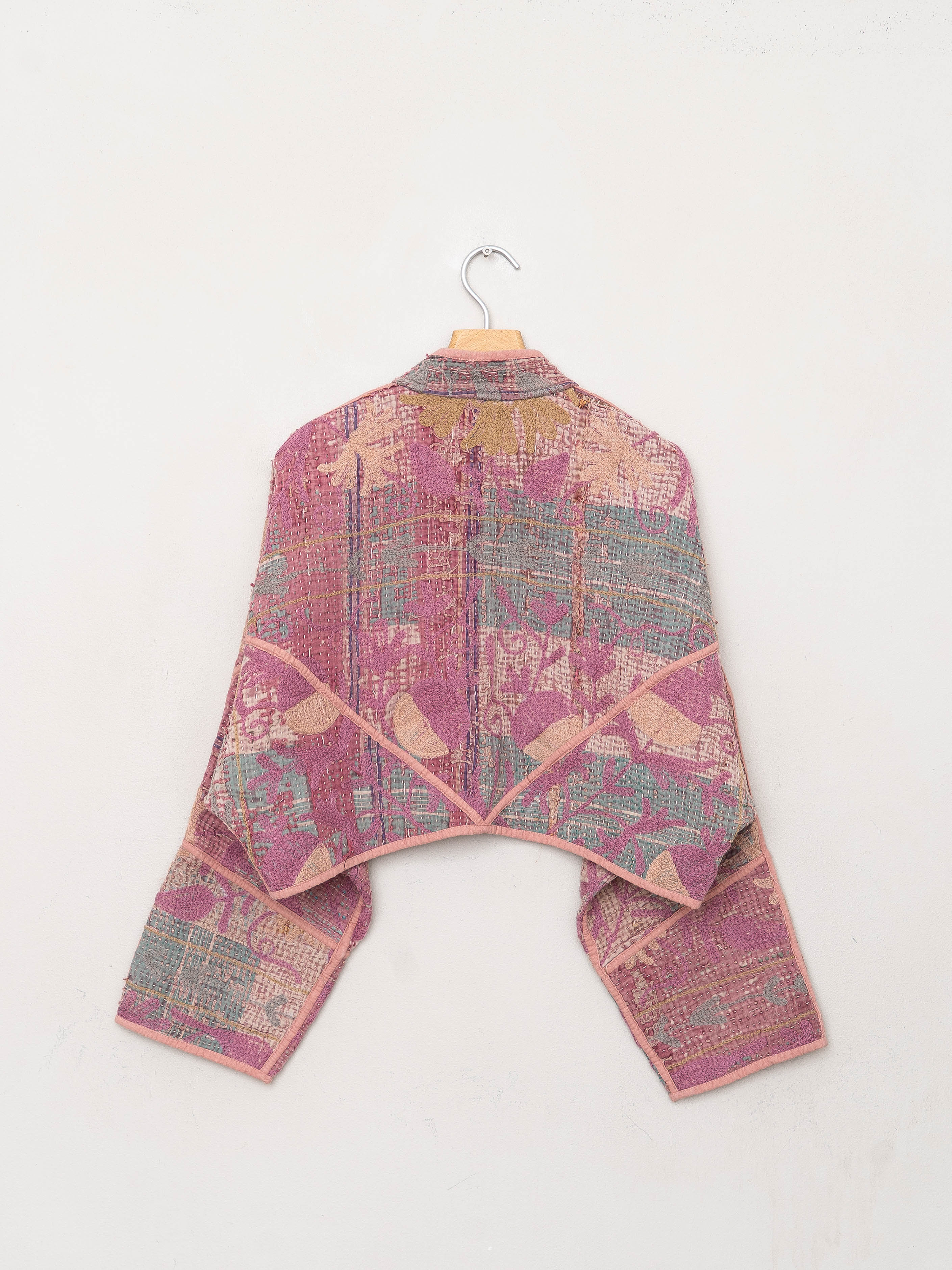 The Kaira Cropped Suzani Quilted Kantha Jacket